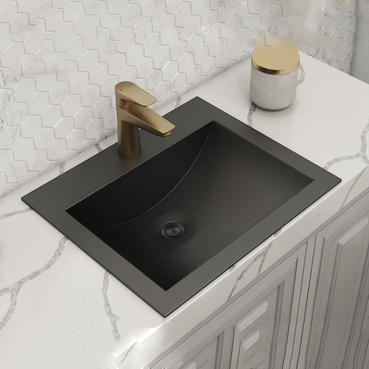 Luxury Deep Bathroom Cabinet Topmount Wash Sink SUS304 Stainless Steel Bowl Basin Sink