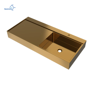 Hotel luxury design gold brushed SS304 bathroom sink hand wash basin outdoor sink