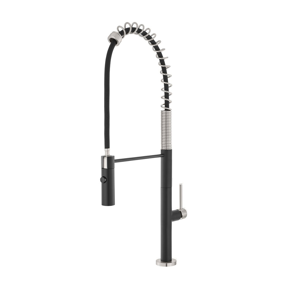 Aquacubic cUPC OEM Stainless steel Body Spring Neck Pull Down Sprayer Kitchen Faucet