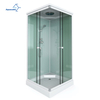 Commercial Walk-In Corner Bathroom Shower Cabin with Glass Sliding Doors Massage Jets Radio Ventilation Fan Lighting