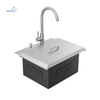 21 Inch 304 Stainless Steel Drop-In Bar Sink with Faucet & Dust Cover - UPC Certified for Restaurant/Outdoor Kitchen