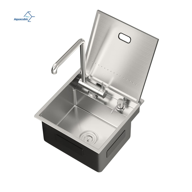 Commercial Grade 304 Stainless Steel Drop-In Bar Sink – Concealed Design for Center Island, Small Kitchen & Apartment Countertops