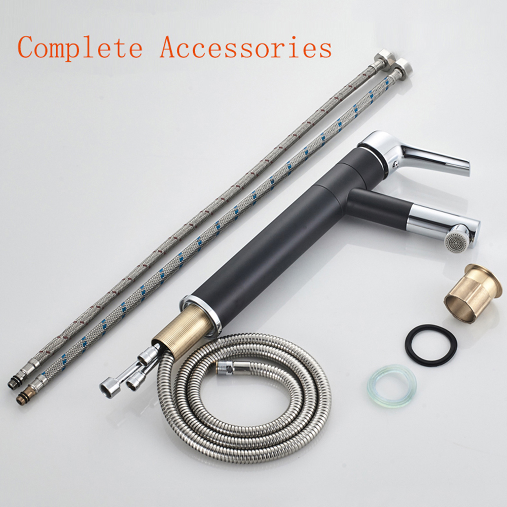 Hot Sales Long Neck Hose Bathroom Faucet With pull out sprayer