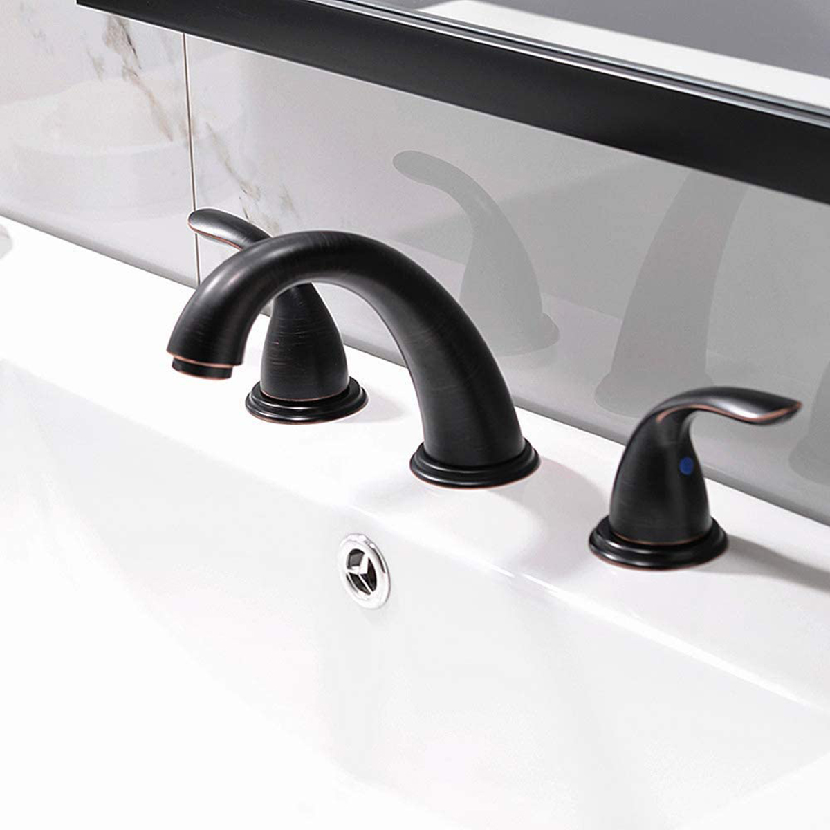 Widespread Noble Industrial Style CUPC Certified Oil Rubbed Black 3 Hole Bathroom Basin Faucets