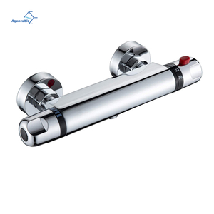 Aquacubic Bathroom Wall Mount Hot Cold Water Thermostatic Shower Mixer Faucet Valve