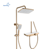 Modern In-Wall Rain Shower System with Thermostatic Faucets Anti-Slip Rotary Knob Control Multifunction Design