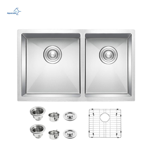 304 Stainless Steel Handmade Undermount Kitchen Sink – 60/40 Double Bowl, Noise-Reducing, Rustproof & Easy Clean