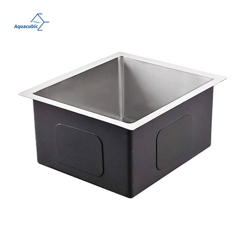 High Quality Small Single Bowl 304 Stainless Steel No Tariff Deep Wash Counter 15 Inch Kitchen Sink Ship from Thailand