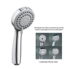 Detachable High Pressure 3 Modes Transparent Chrome Shower Head ABS Filtered Handheld Shower Head