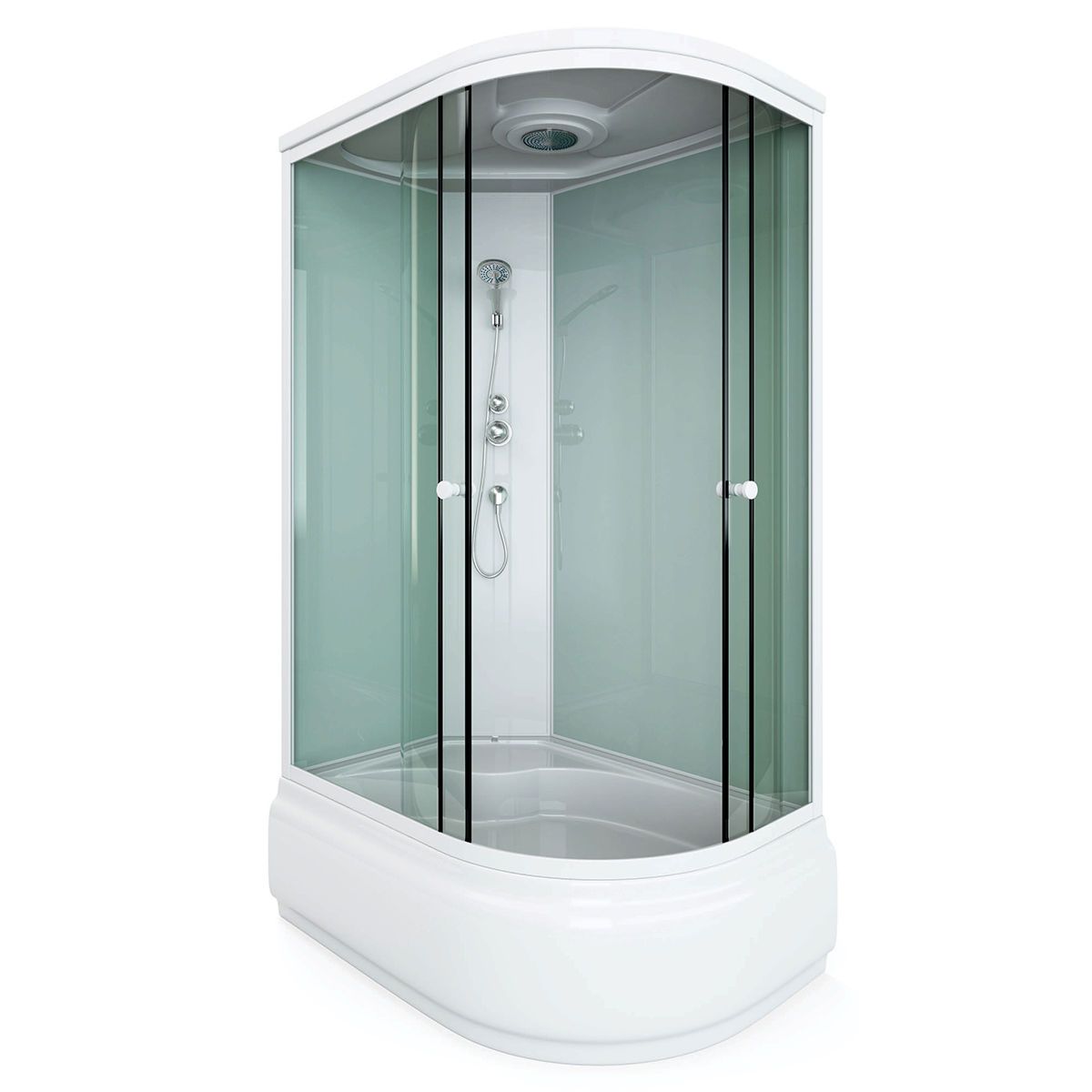 Side Opening Door Walk In Corner Steam Shower Enclosure with Glass Sliding Door