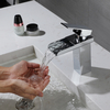 Modern Manufacturer Bathroom Single Handle Chrome Single Hole Waterfall Spout Wash Basin Faucet
