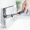 Aquacubic Single Hole brass Dual Spray Modes Bathroom Faucet with Pull Out Sprayer