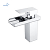 Modern Manufacturer Bathroom Single Handle Chrome Single Hole Waterfall Spout Wash Basin Faucet