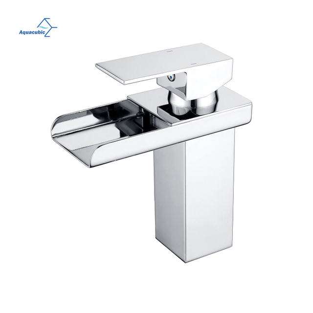 Modern Manufacturer Bathroom Single Handle Chrome Single Hole Waterfall Spout Wash Basin Faucet