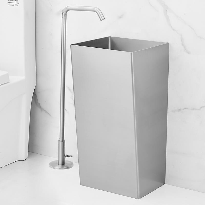 Manufacturer Hot Sale Basins Stainless Steel Floor Type Pedestal bathroom Sink