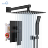 Luxury Brass Concealed Bathroom Rain Mixer Shower Faucet Combo Set Wall Mounted Rainfall Shower Head System