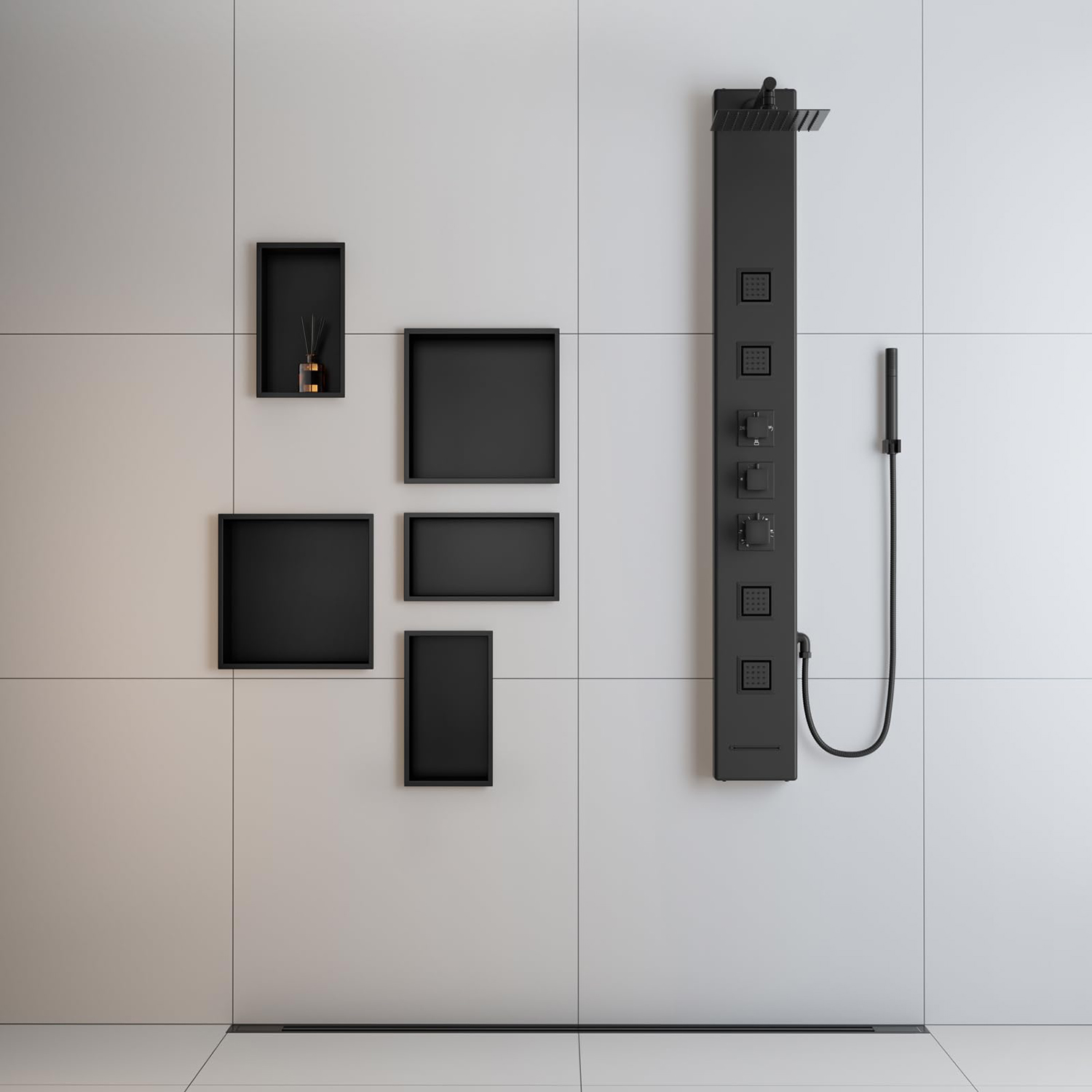Bathroom Accessories Hotel Wall Mounted Shower Shelves Wall Niche Stainless Steel Soap Shampoo Storage Cabinet Display Niche