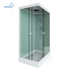 Commercial Walk-In Corner Bathroom Shower Cabin with Glass Sliding Doors Massage Jets Radio Ventilation Fan Lighting