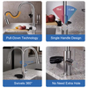 2026 New Design Stainless Steel Pull-Out Kitchen Faucet with Glass Rinser