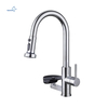 2026 New Design Stainless Steel Pull-Out Kitchen Faucet with Glass Rinser