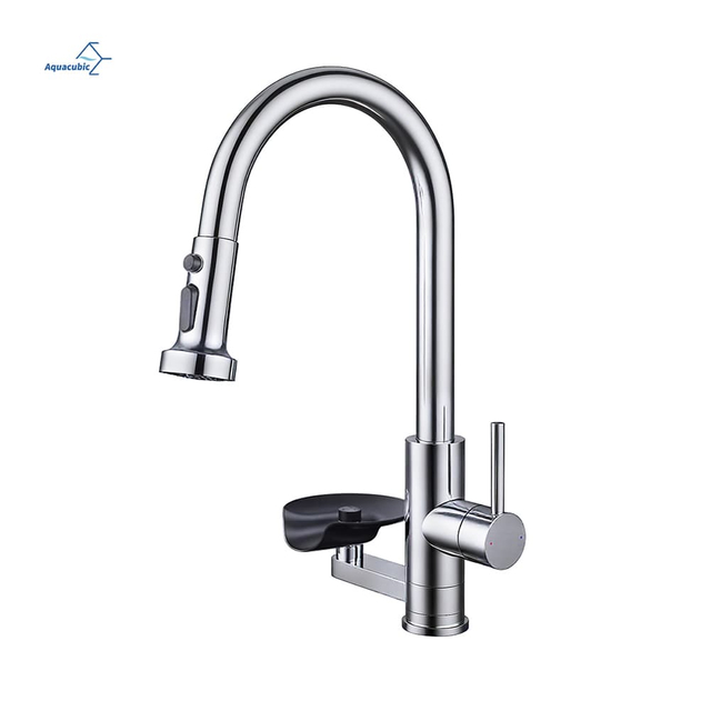 2026 New Design Stainless Steel Pull-Out Kitchen Faucet with Glass Rinser