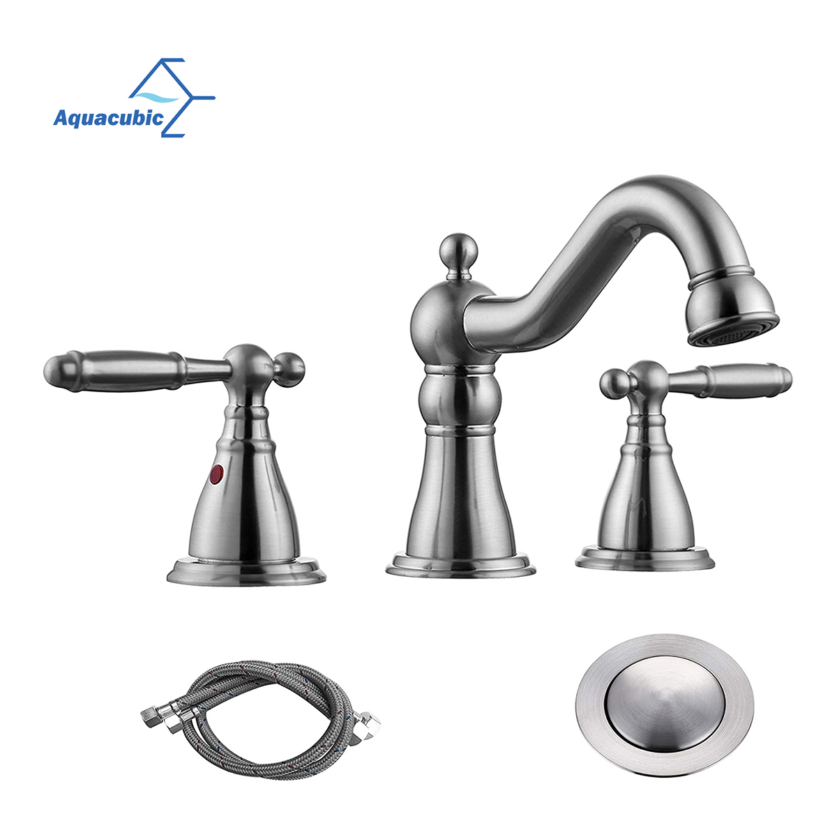 Vintage 2 Handle Widespread Bathroom Faucet 3 Hole 8 Inch Lavatory Mixer Tap