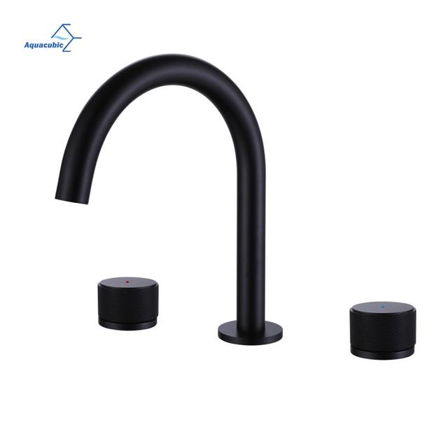 Three Hole Double Handle Wash Basin Faucet Bathroom Hot And Cold Faucet High End Bathroom Faucet