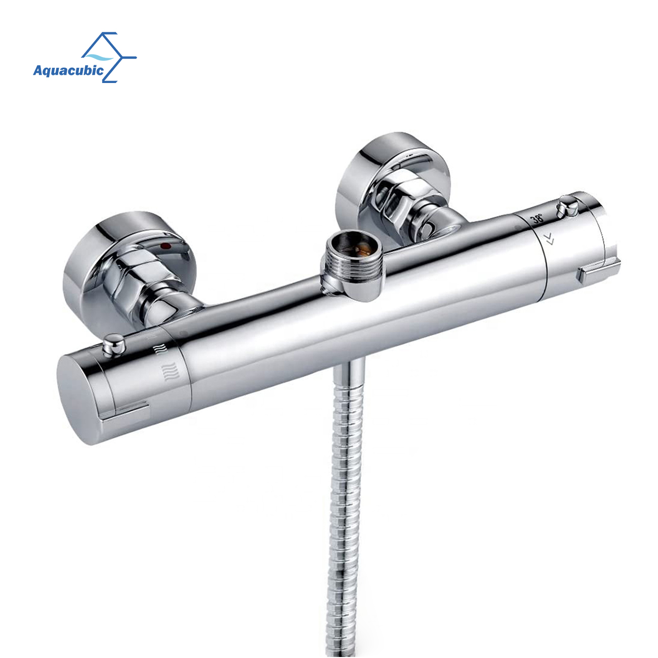 Aquacubic WRAS cUPC Wall Mount Thermostatic Shower Bathroom Water Tap Valve with NPT Thread US Standard
