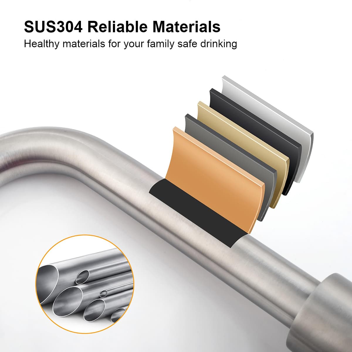 360° Swivel Stainless Steel Single Lever Handle Waterfall Kitchen Faucet with Pull Down Sprayer