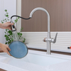 High Quality SS 304 Three-Way 3-in-1 Pull Down Kitchen Sink Mixer Drinking Water Filter Faucet with Water Purification Tap