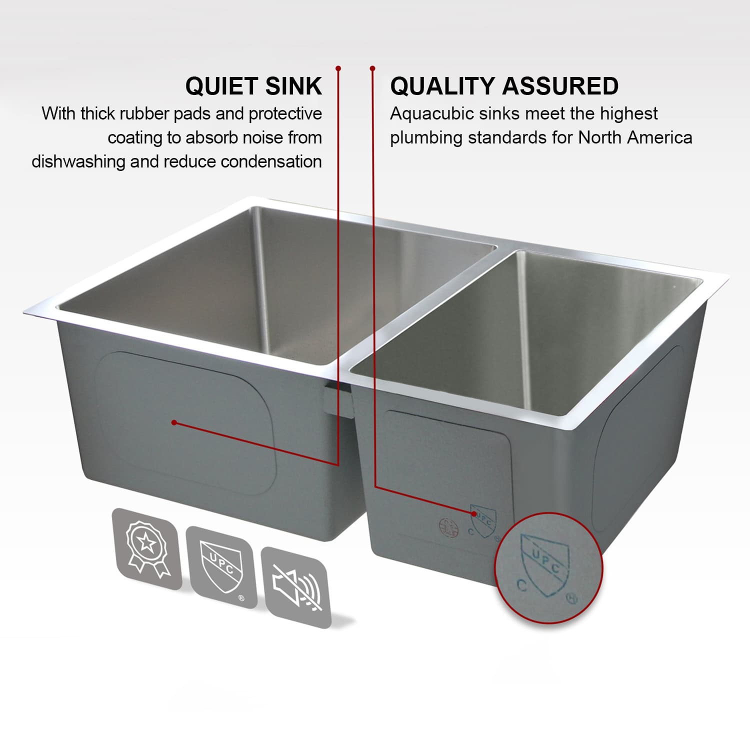 33 Inch 18 Gauge 304 Stainless Steel Handcrafted Dual Basin Undermount Kitchen Sink