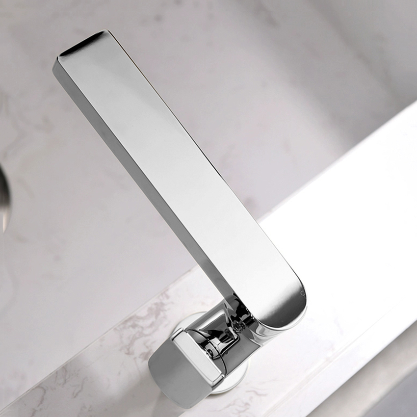 Modern Brass Chrome Bathroom Mixer Tap Deck Mount Single Handle Basin Faucet