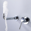 Aquacubic Chrome Finish Brass Body Lavatory Bathroom Wash Basin In Wall Sink Faucet