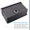  Handmade Sink Factory Apron Front Deep Single Bowl Fireclay Farmhouse Kitchen Sink with Ledge Workstation 