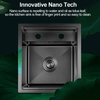 Black Hidden Sink 304 Stainless Steel Handmade Concealed kitchen sink With Intelligent Flip Cover Lifting Faucet