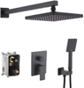 Luxury home black bathroom concealed Shower faucet set with big head