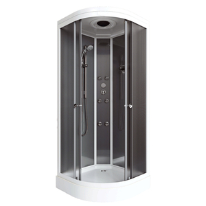 Walk In Corner Shower Room with Glass Sliding Doors Massage Jets Lighting