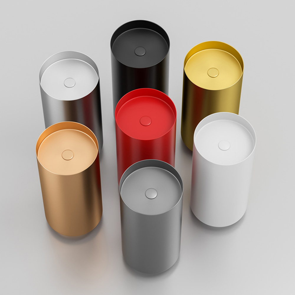 Modern 304 Stainless Steel Bathroom Sink Round Shape Freestanding Column Pedestal Wash Basin