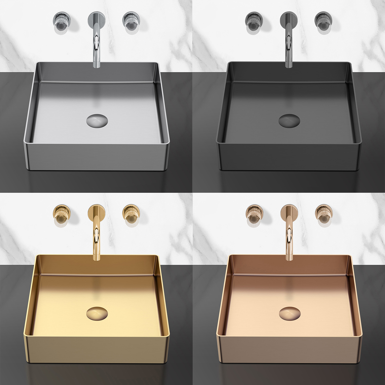 Wholesale Top Quality Square Shape Bathroom Furniture Art Basin Ware Stainless Steel Kitchen Sink