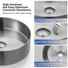 Modern Stainless Steel Bathroom Sink Above Counter Vessel Basin PVD Nano Coating 15.8" Round Sink With Drain