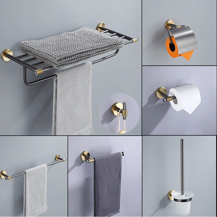 Hot Sale High Quality SUS304 Towel Bar Tissue Holder Washroom 7-Piece Bathroom Accessories Set