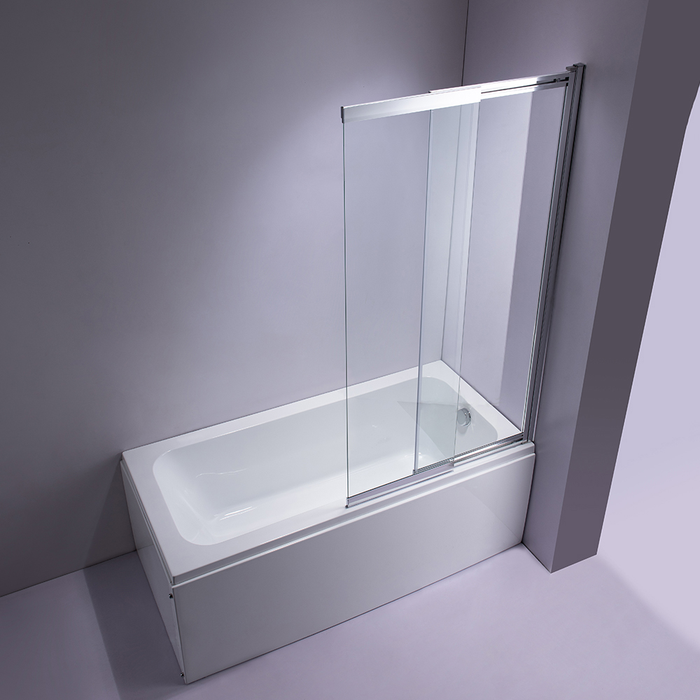 China Factory Chrome Clear Glass Flat Sliding Folding Bathtub Sliding Shower Door Shower Screen Panel