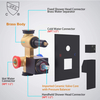 Luxury Brass Concealed Bathroom Rain Mixer Shower Faucet Combo Set Wall Mounted Rainfall Shower Head System