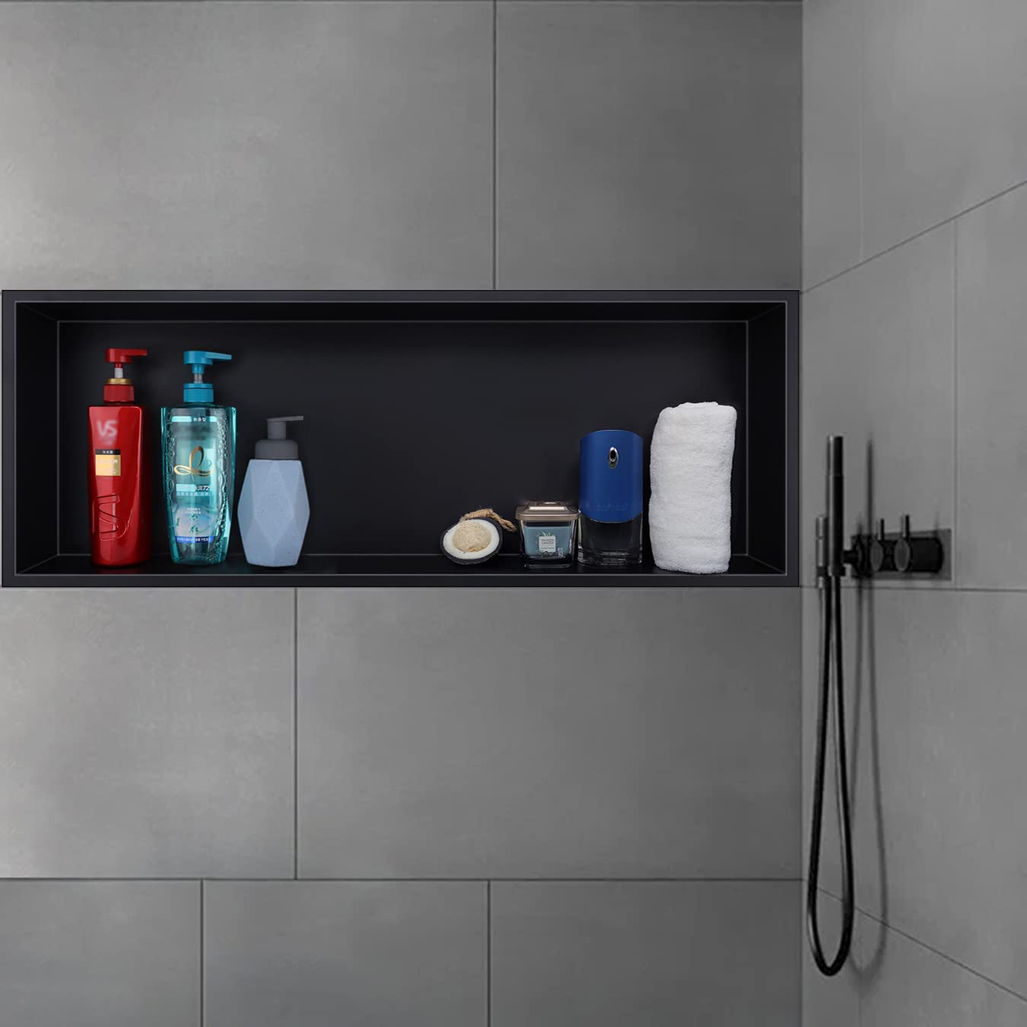 High Quality Bathroom Recessed Wall Mounted Black Shower Niches Bathroom Shelf Bathroom Recessed Shower Wall Niche
