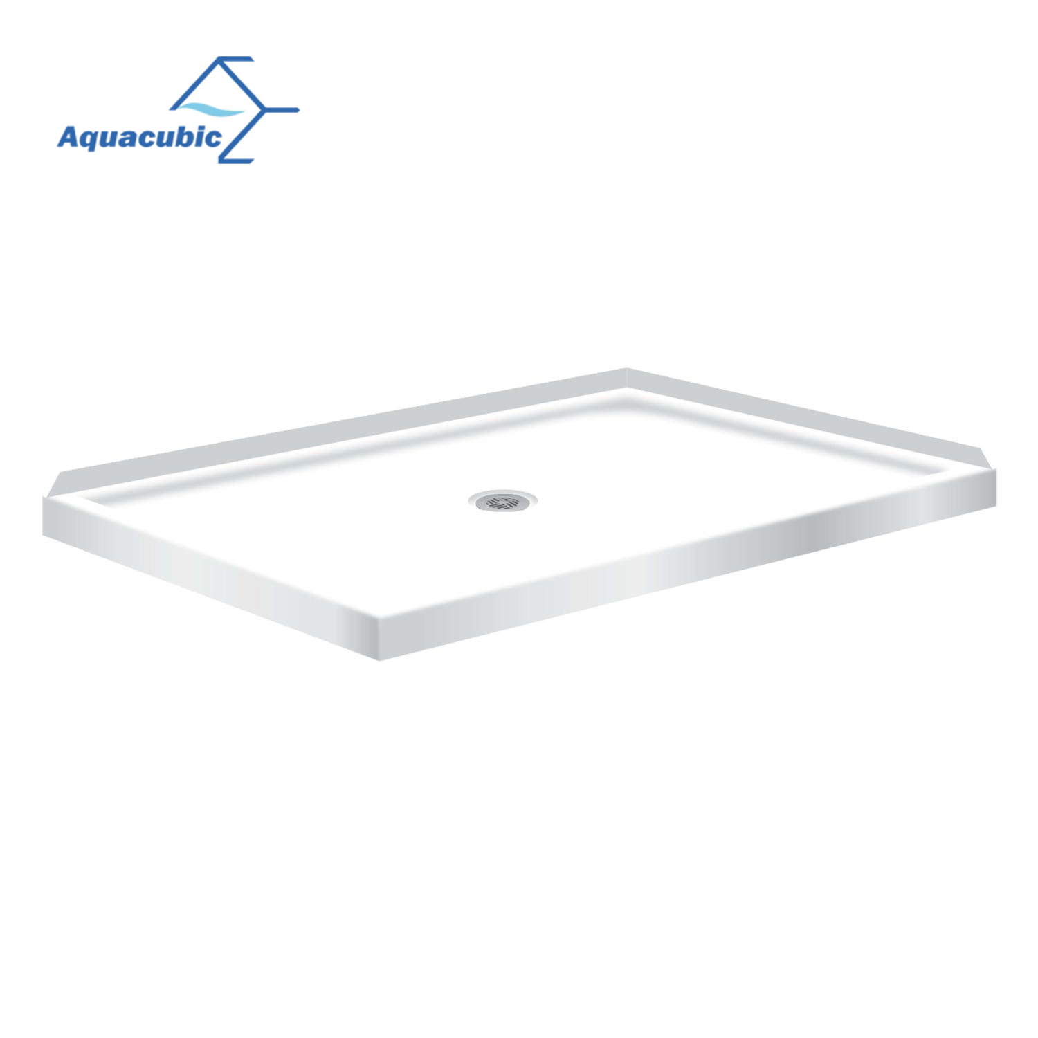 Acrylic Shower Base 47.24 x 35.43 x 2.56 Inch Shower Tray Acrylic Center Drain Threshold Shower Floor Pan