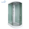Commercial Walk-In Corner Bathroom Shower Cabin with Glass Sliding Doors Massage Jets Radio Ventilation Fan Lighting