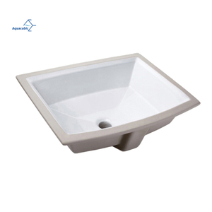 Modern Design White Rectangular Bathroom Ceramic Hand Washing Undermount Sinks China manufacturer 