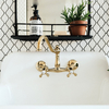 High Quality China Factory CUPC Bridge Double Handle Antique Luxury Vintage Brass Bathroom Faucet