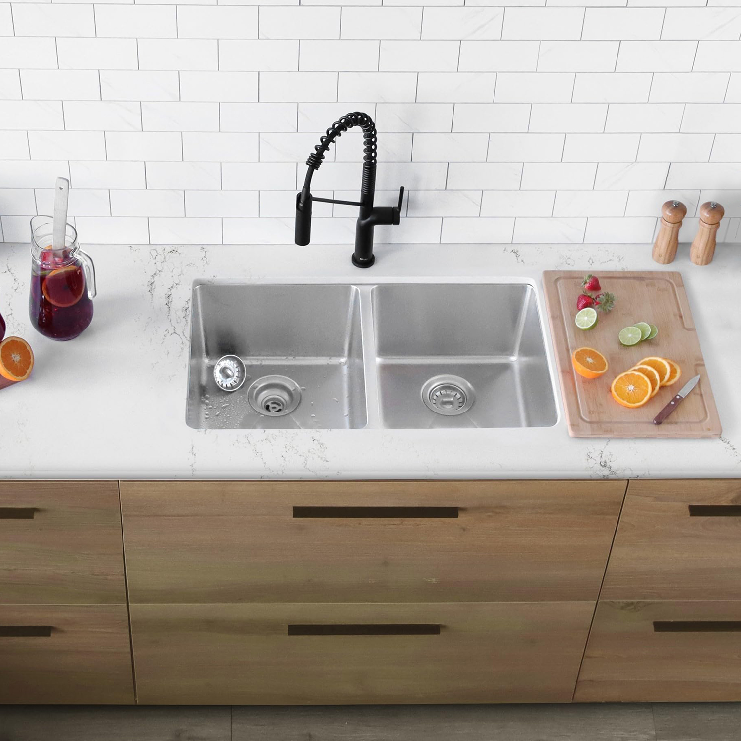 Factory Price Customization High Quality Handmade 304 Stainless Steel Double Bowl Kitchen Sinks Manufactured in Thailand