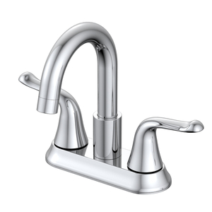 Aquacubic High Arc Swivel Spout 2-Handle Lavatory Faucet Brushed Nickel Bathroom Sink Faucet